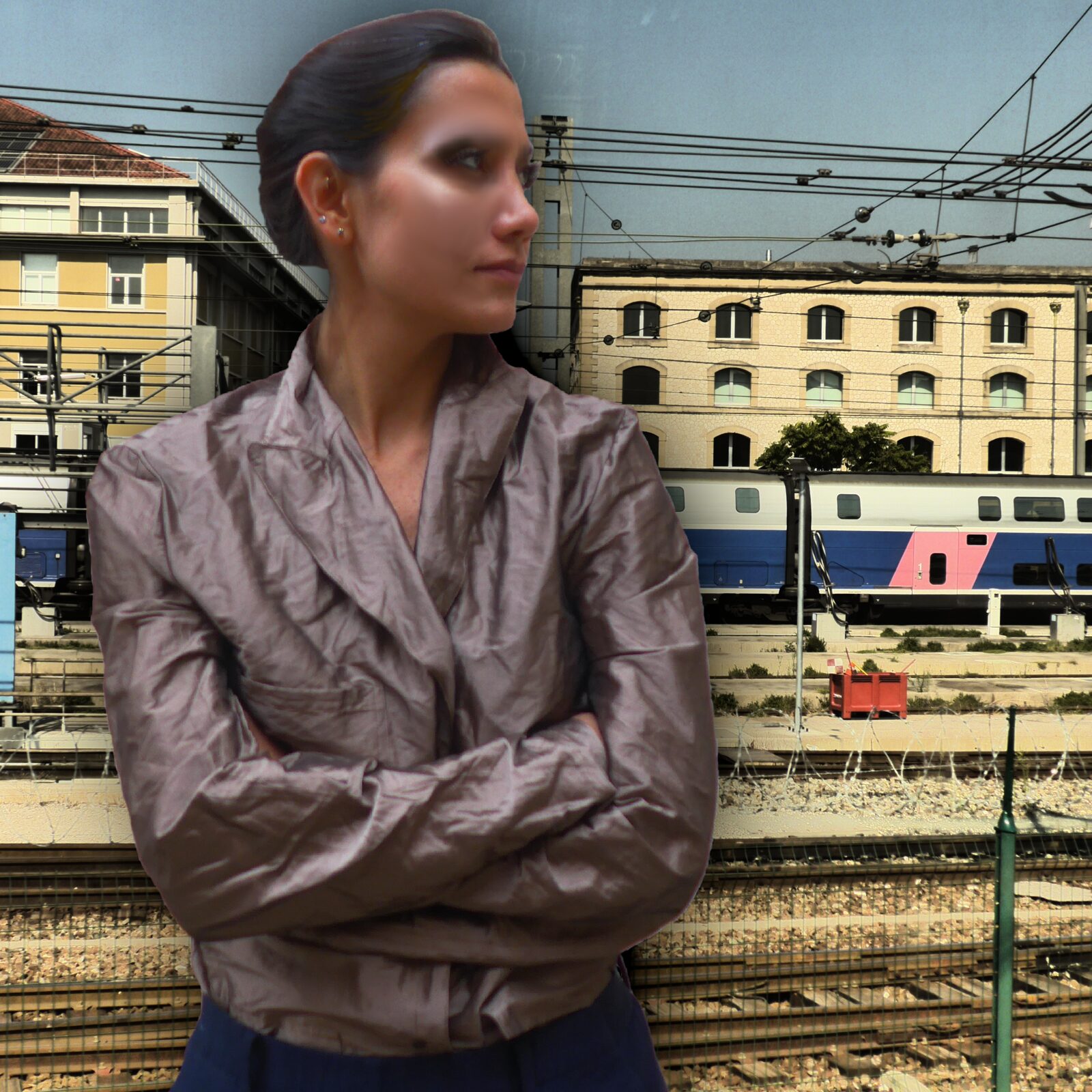 Veste de cuir portée en bord de Seine