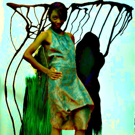 Robe verte, collage pictural