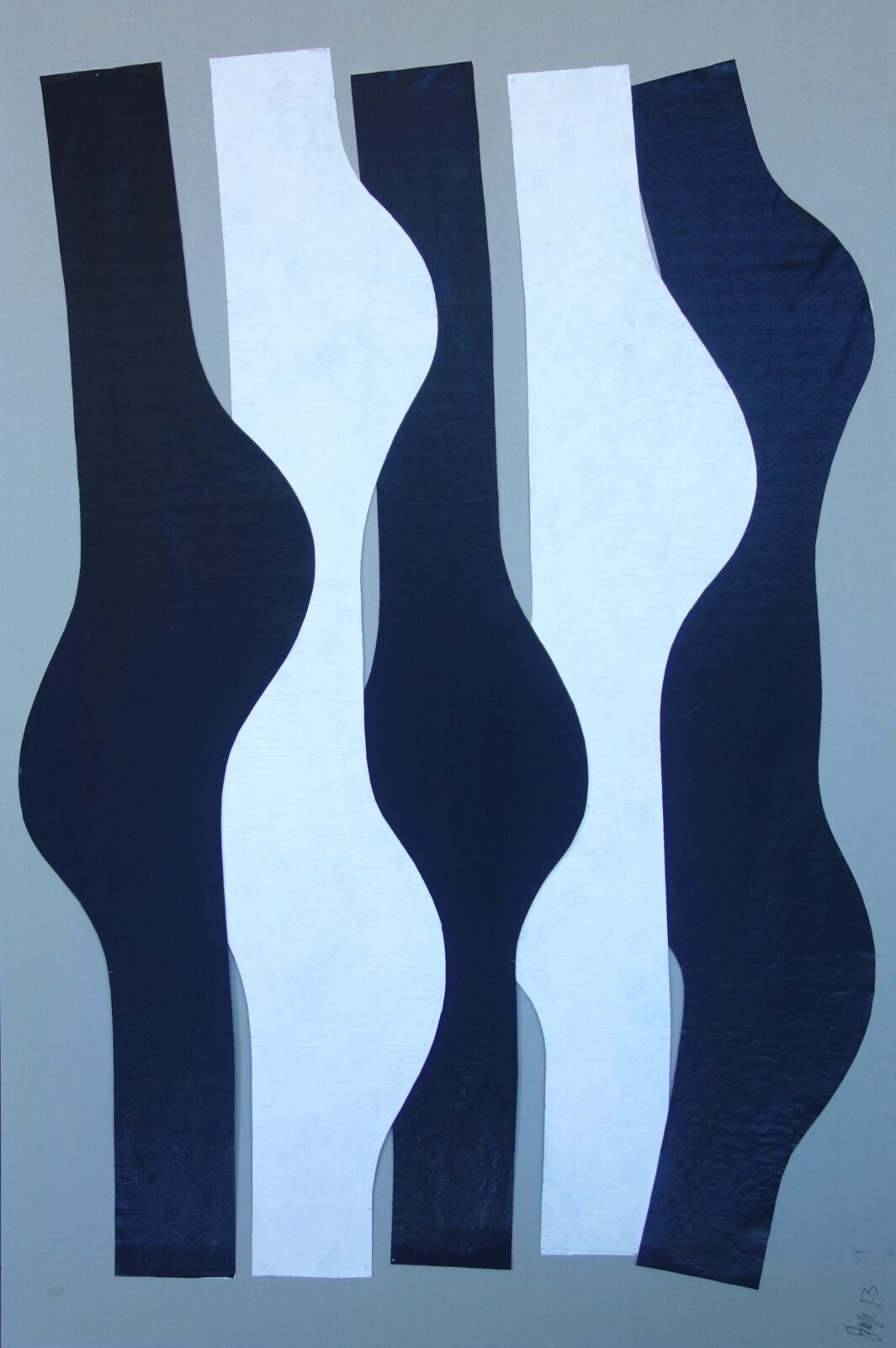 Collage de formes ondulées, noir et blanc