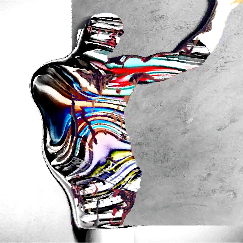Torse strié multicolore, image numérique