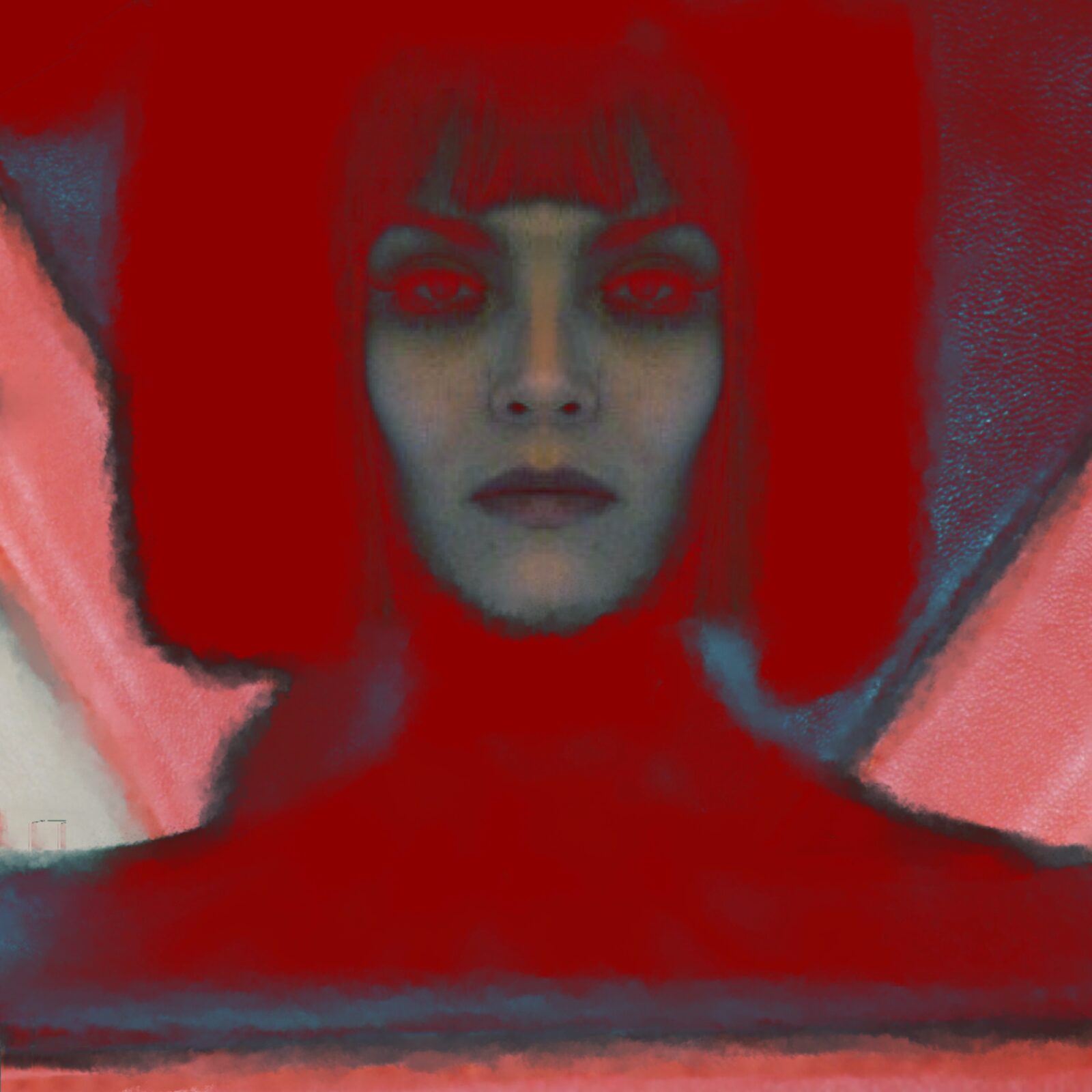 Visage rouge, portrait numérique