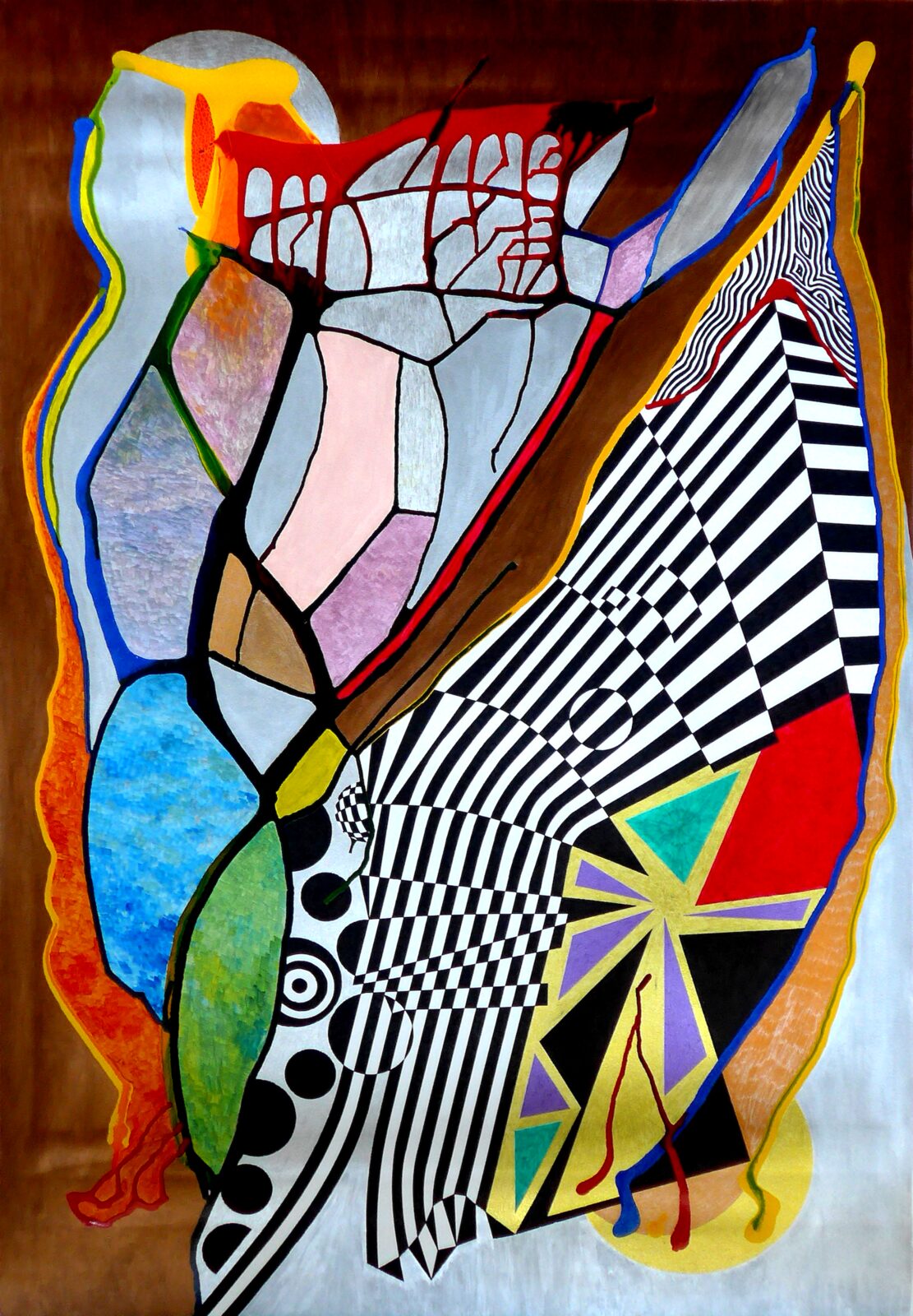 Peinture acrylique, vase vert